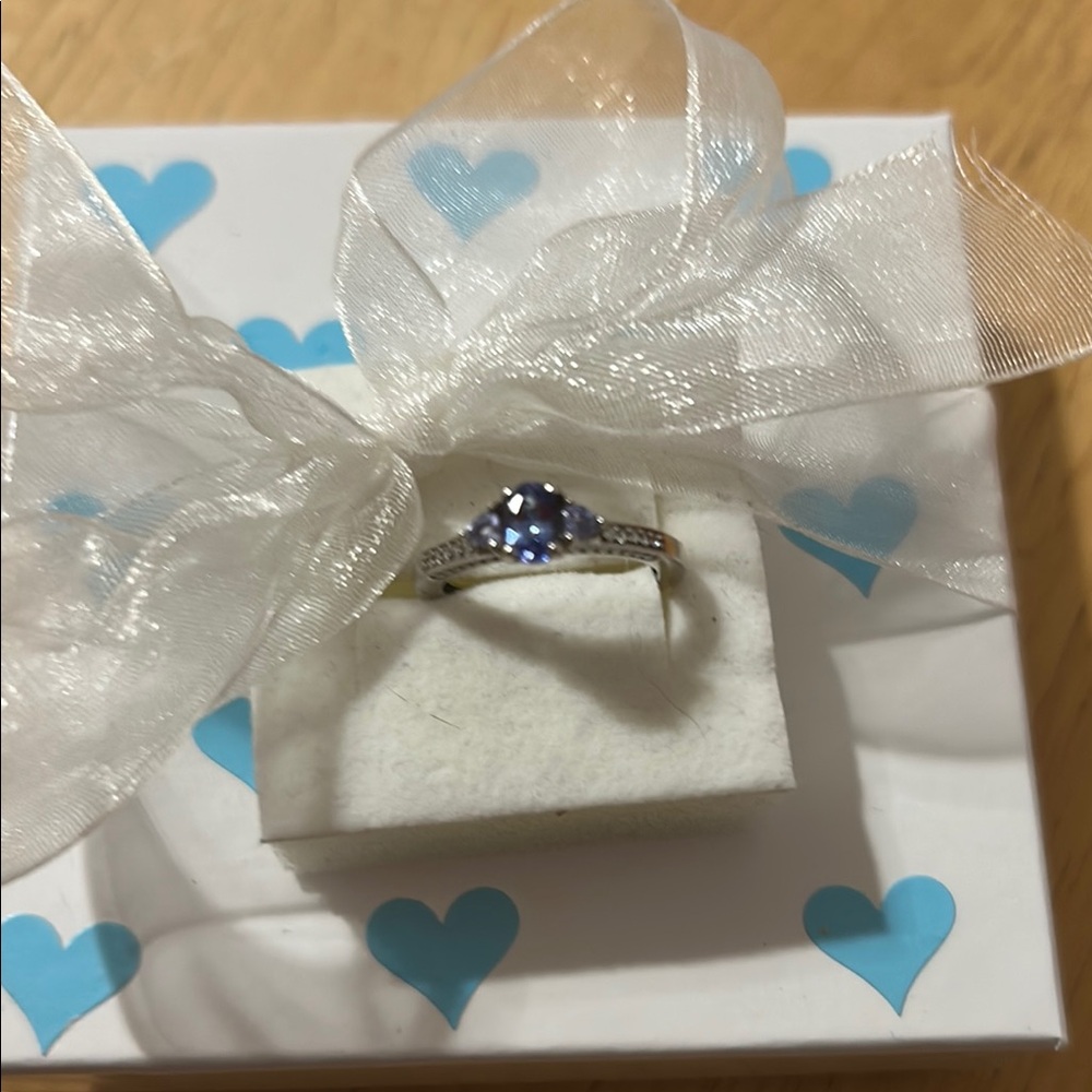 Elegant Silver and Blue Gemstone Ring